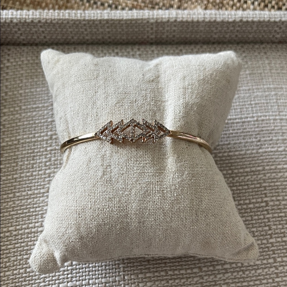 Stella & Dot Triangle Rose Gold-Tone Pave Cuff  Bracelet